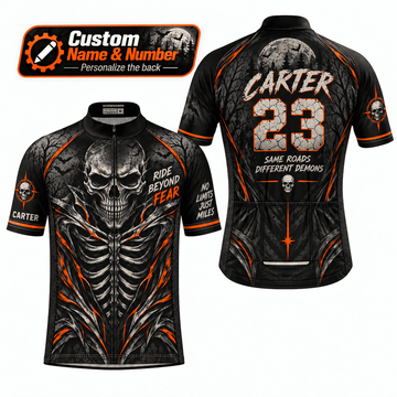 Personalized Ride Beyond Fear Skeleton Cycling Jersey & Kit