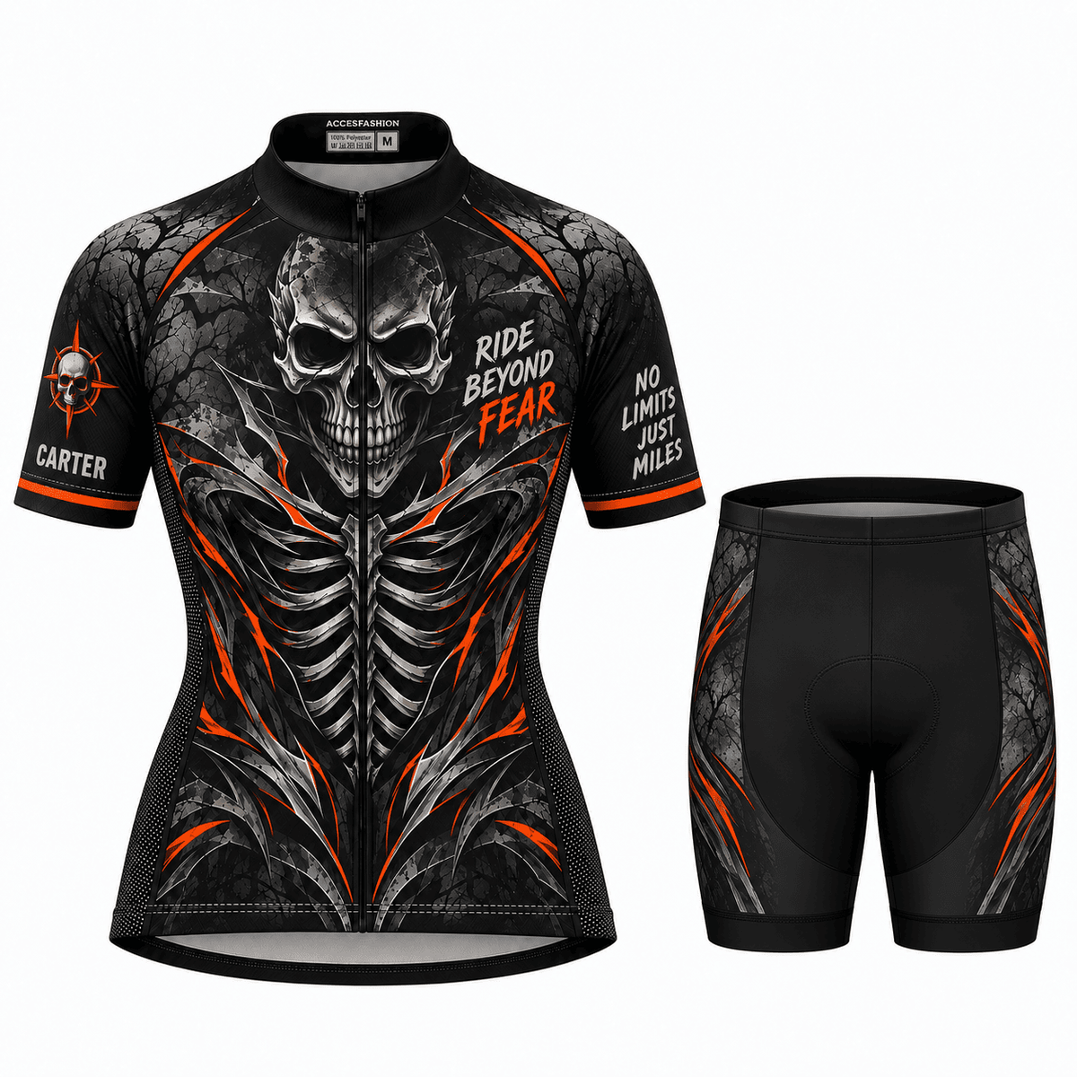 Personalized Ride Beyond Fear Skeleton Cycling Jersey & Kit