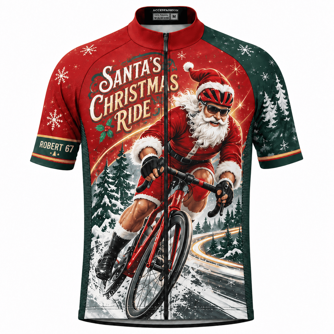 Personalized Santa Road Cyclist Christmas Cycling Jersey & Kit
