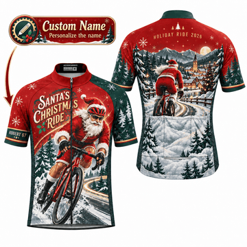 Personalized Santa Road Cyclist Christmas Cycling Jersey & Kit
