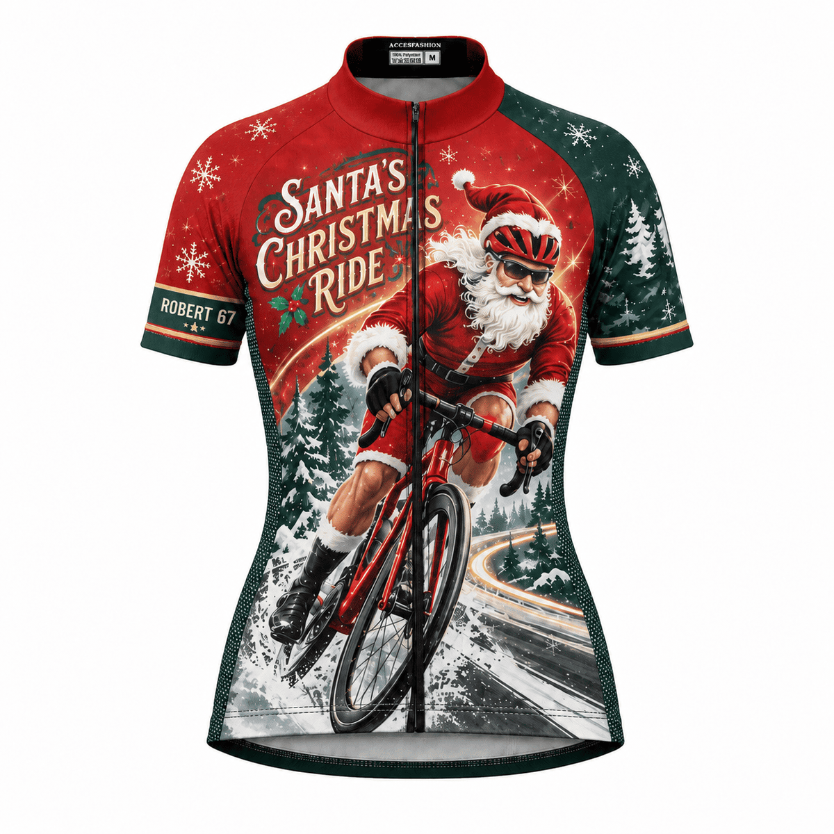 Personalized Santa Road Cyclist Christmas Cycling Jersey & Kit