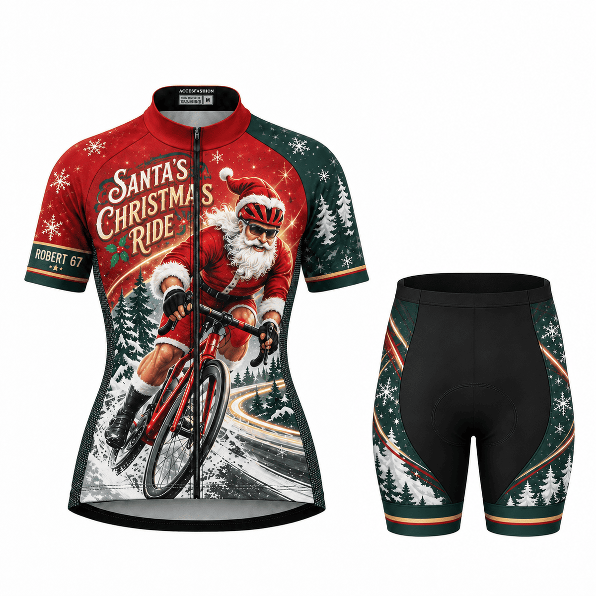 Personalized Santa Road Cyclist Christmas Cycling Jersey & Kit