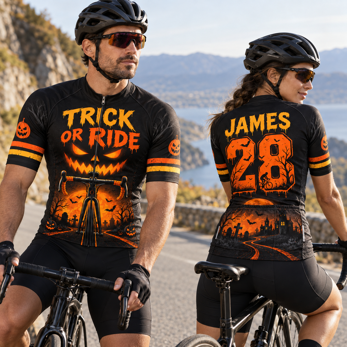 Personalized Trick or Ride Halloween Cycling Jersey & Kit