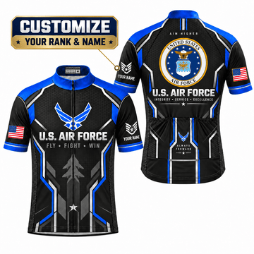 Personalized U.S. Air Force Veteran Cycling Kit – Custom Rank & Name