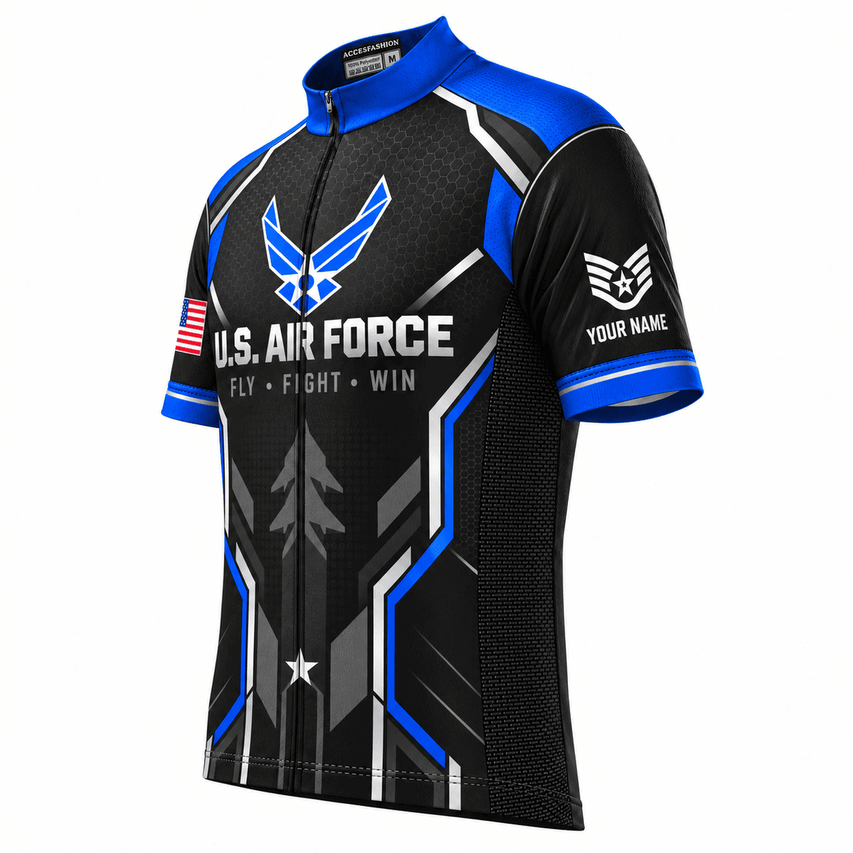 Personalized U.S. Air Force Veteran Cycling Kit – Custom Rank & Name