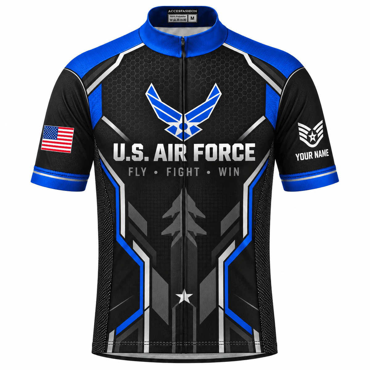 Personalized U.S. Air Force Veteran Cycling Kit – Custom Rank & Name