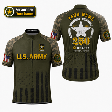 Personalized U.S. Army 250th Anniversary Cycling Kit