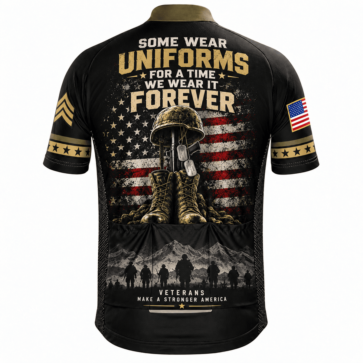 Personalized U.S. Army Veteran Cycling Kit – Custom Rank, Name & Years of Service
