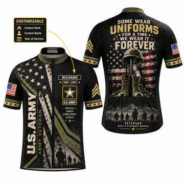 Personalized U.S. Army Veteran Cycling Kit – Custom Rank, Name & Years of Service
