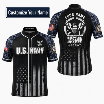 Personalized U.S. Navy 250th Cycling Jersey Kit