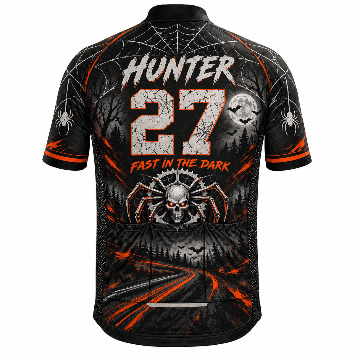 Personalized Web Rider Halloween Cycling Jersey & Kit – Custom Name & Number
