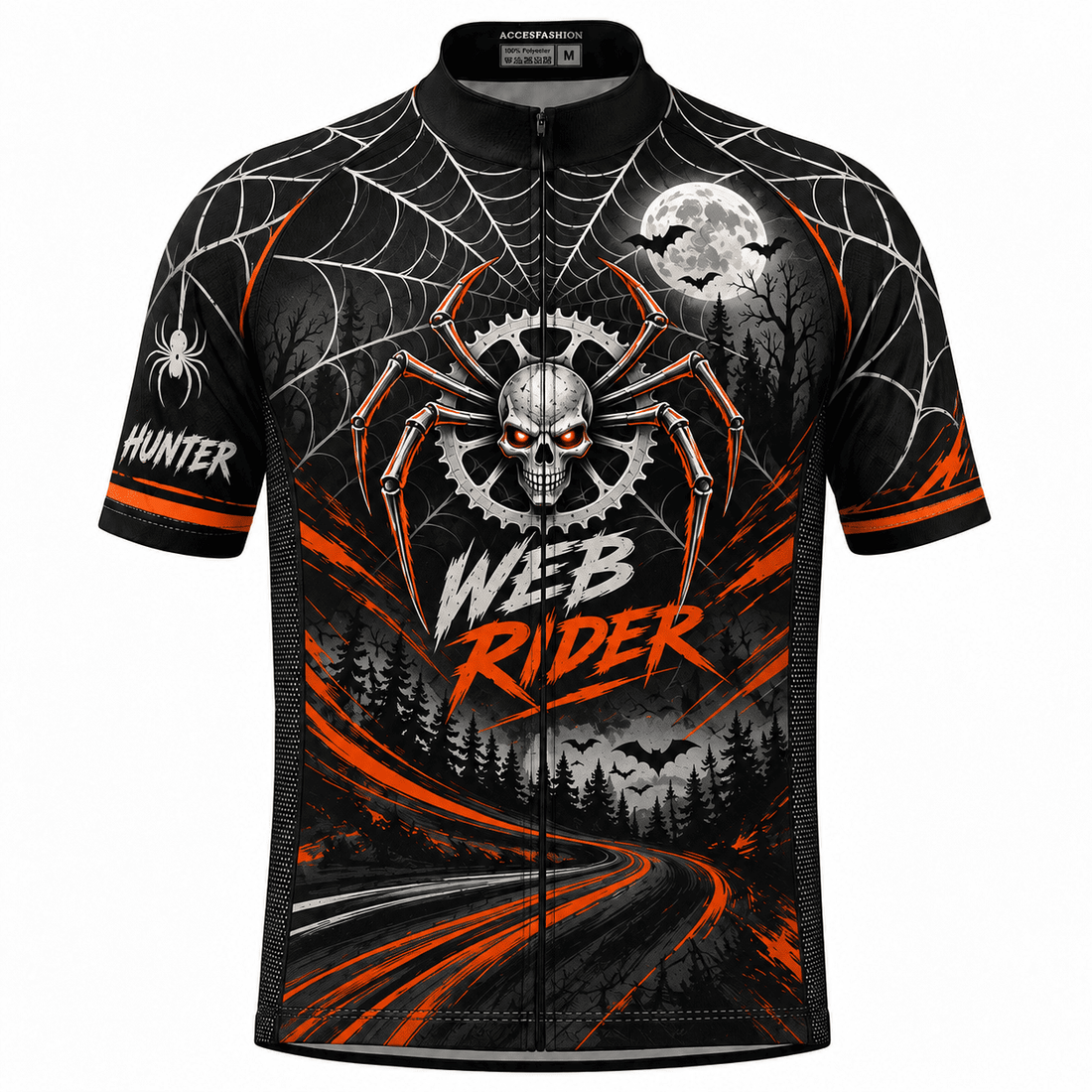Personalized Web Rider Halloween Cycling Jersey & Kit – Custom Name & Number