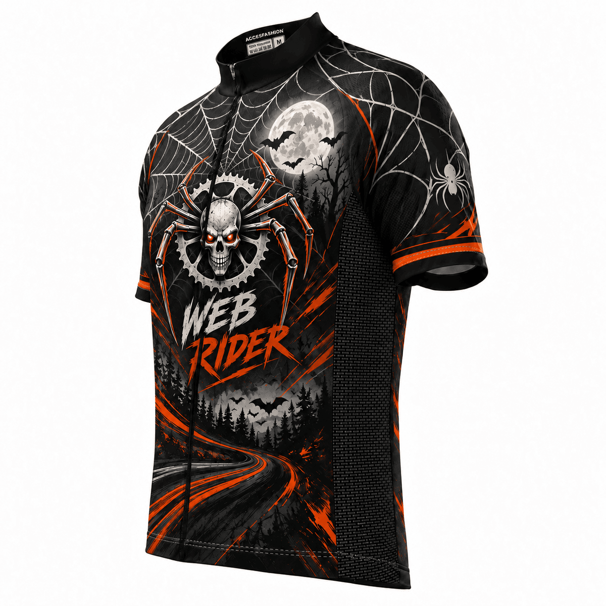 Personalized Web Rider Halloween Cycling Jersey & Kit – Custom Name & Number