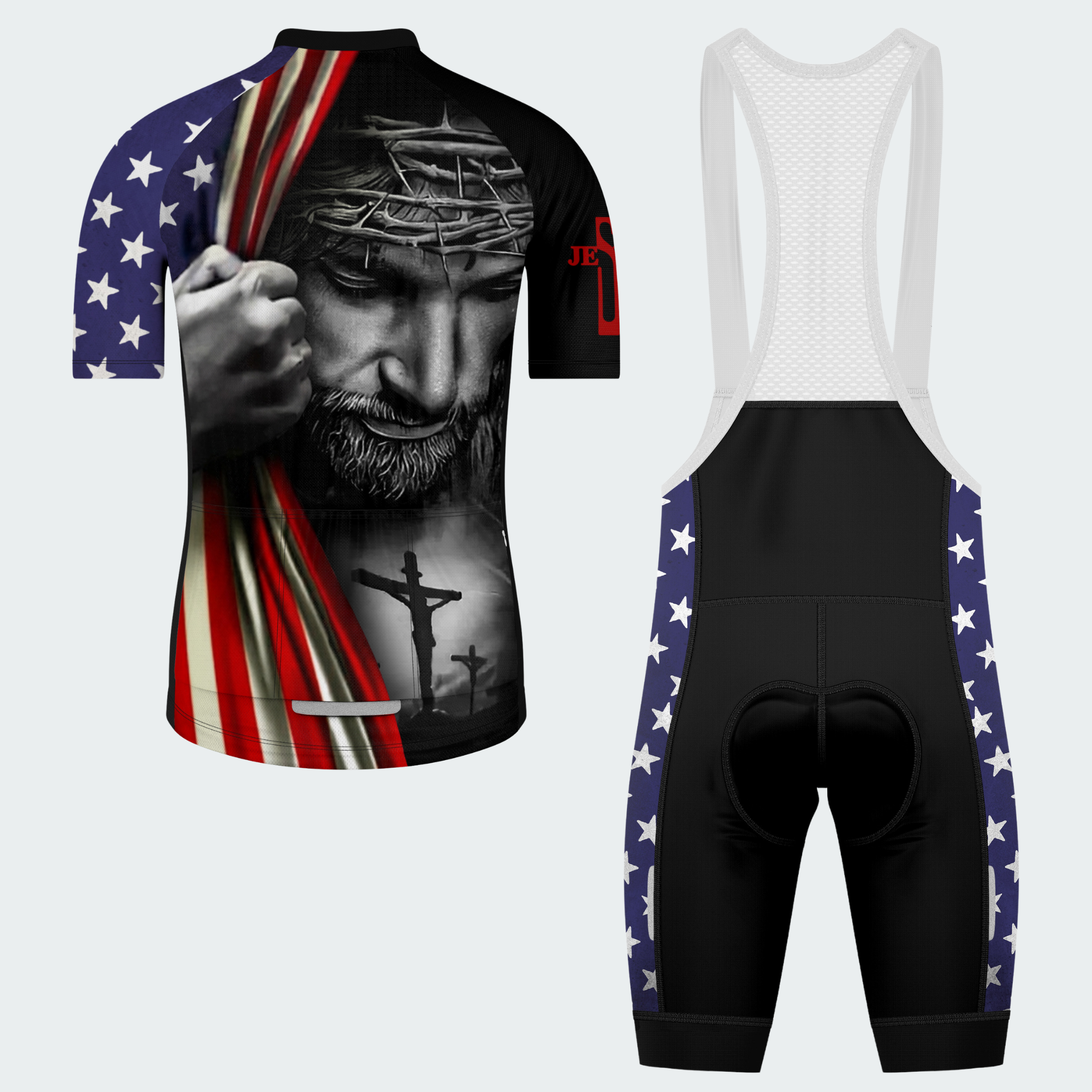 Men’s American Pride Faith and Freedom Christian Patriotic Regular Fit Cycling Kit