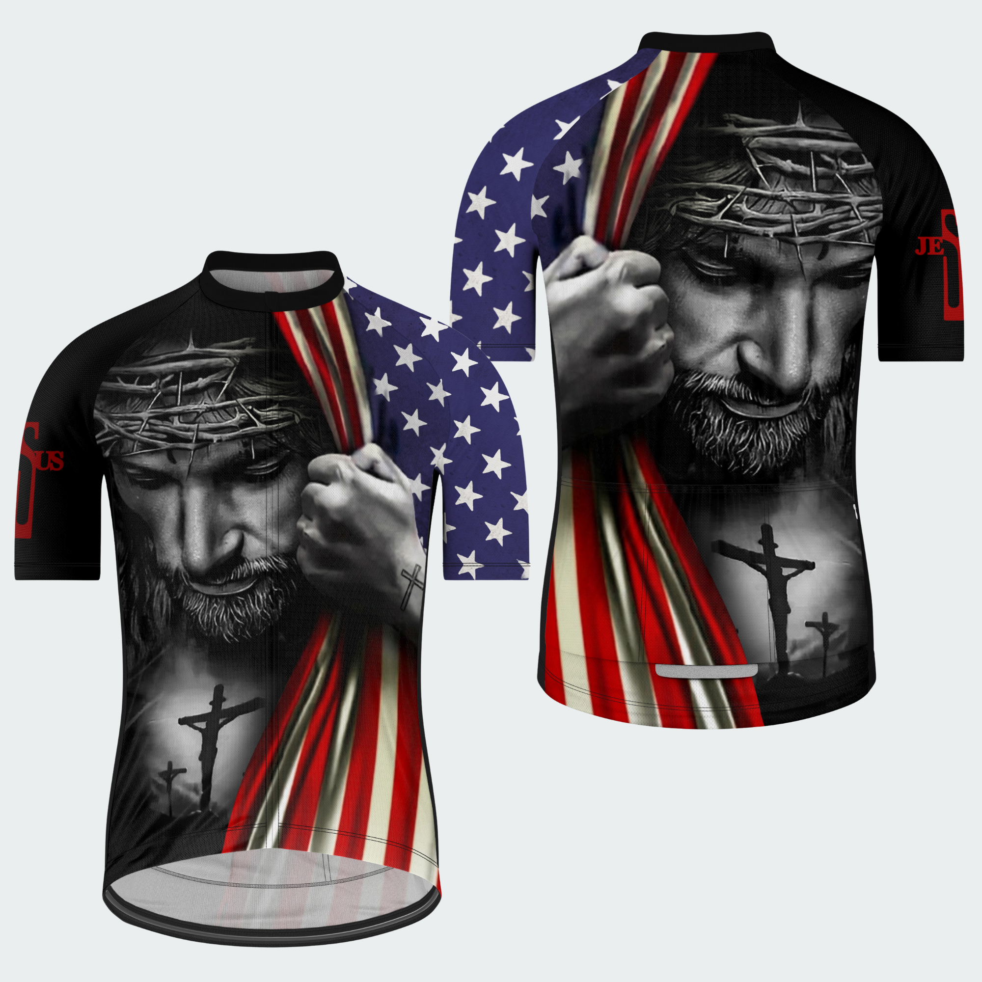 Men’s American Pride Faith and Freedom Christian Patriotic Regular Fit Cycling Kit