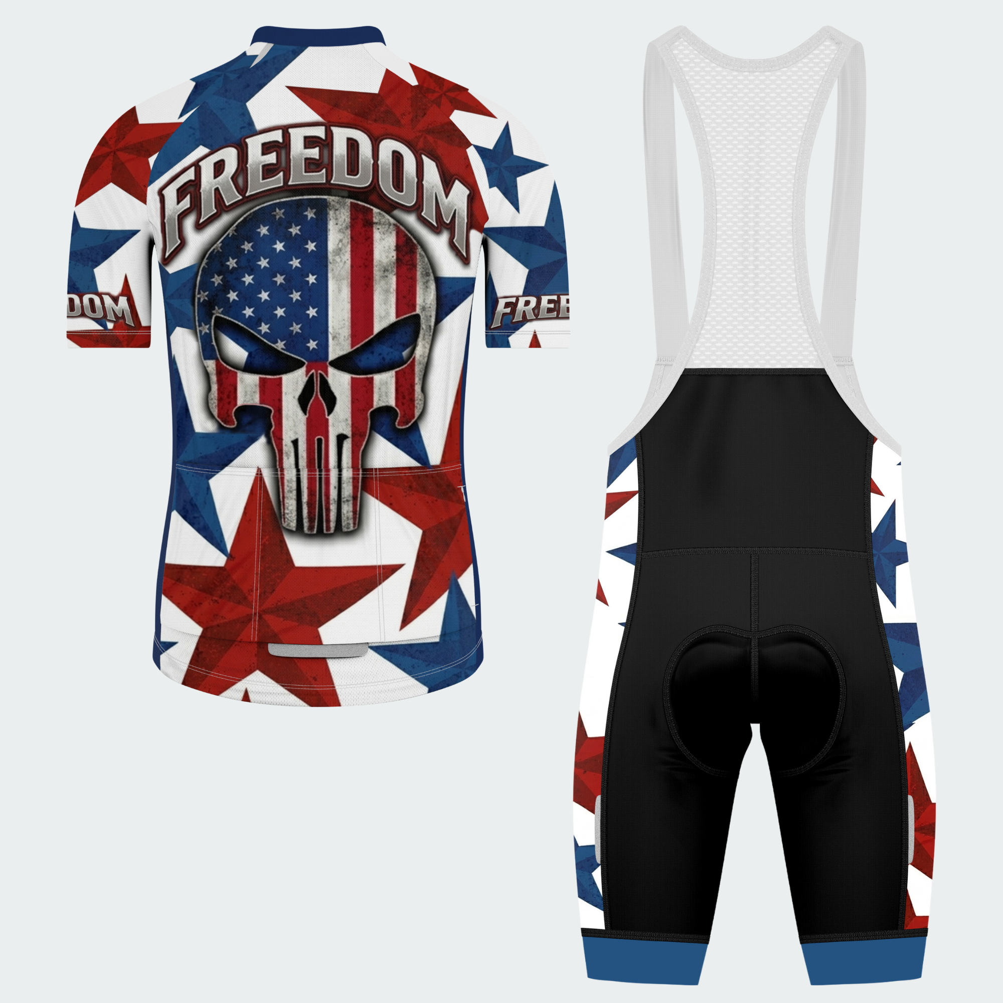 Men’s American Pride Freedom Skull USA Flag Regular Fit Cycling Kit