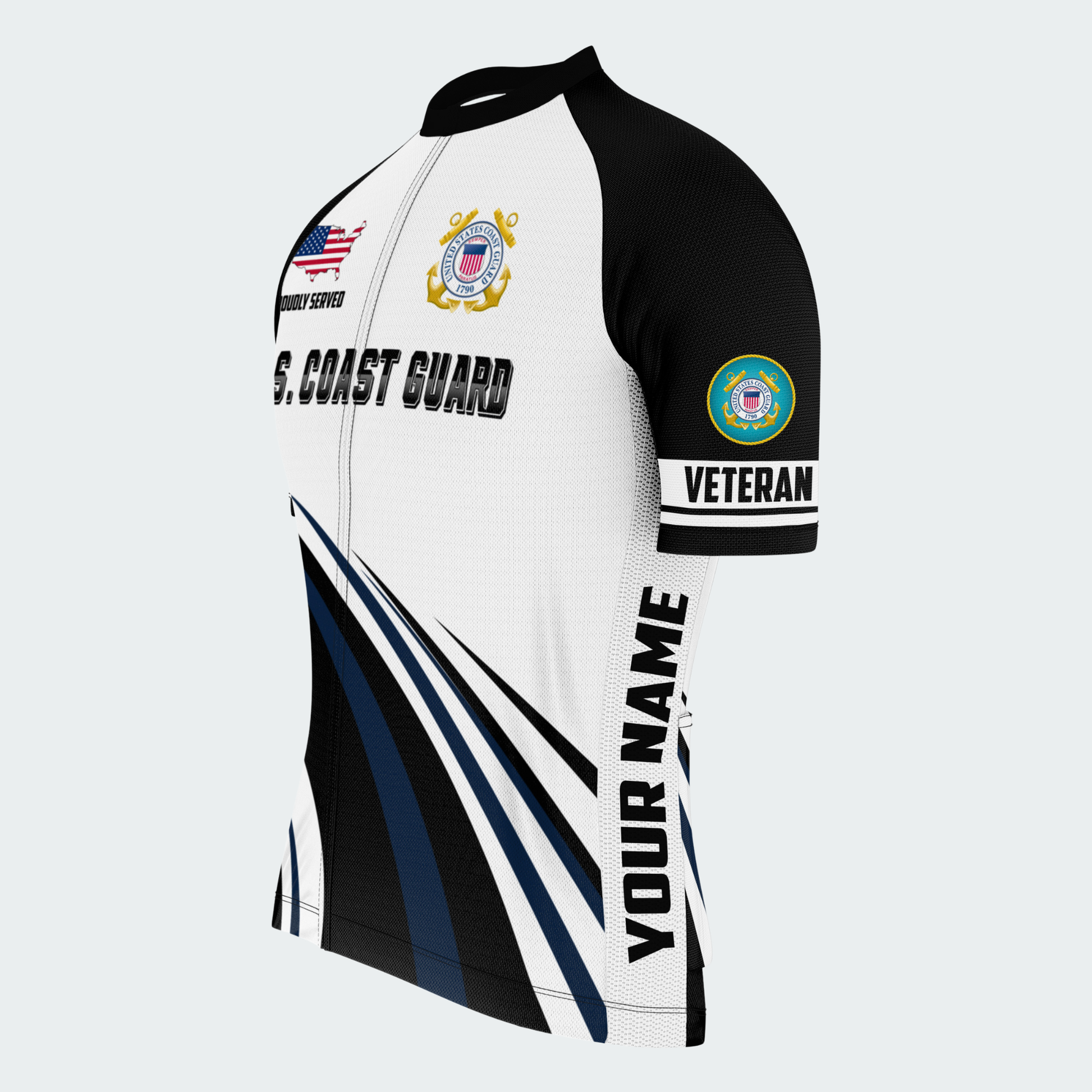 Men’s Personalized U.S. Coast Guard Proudly Served Cycling Jersey & Kit