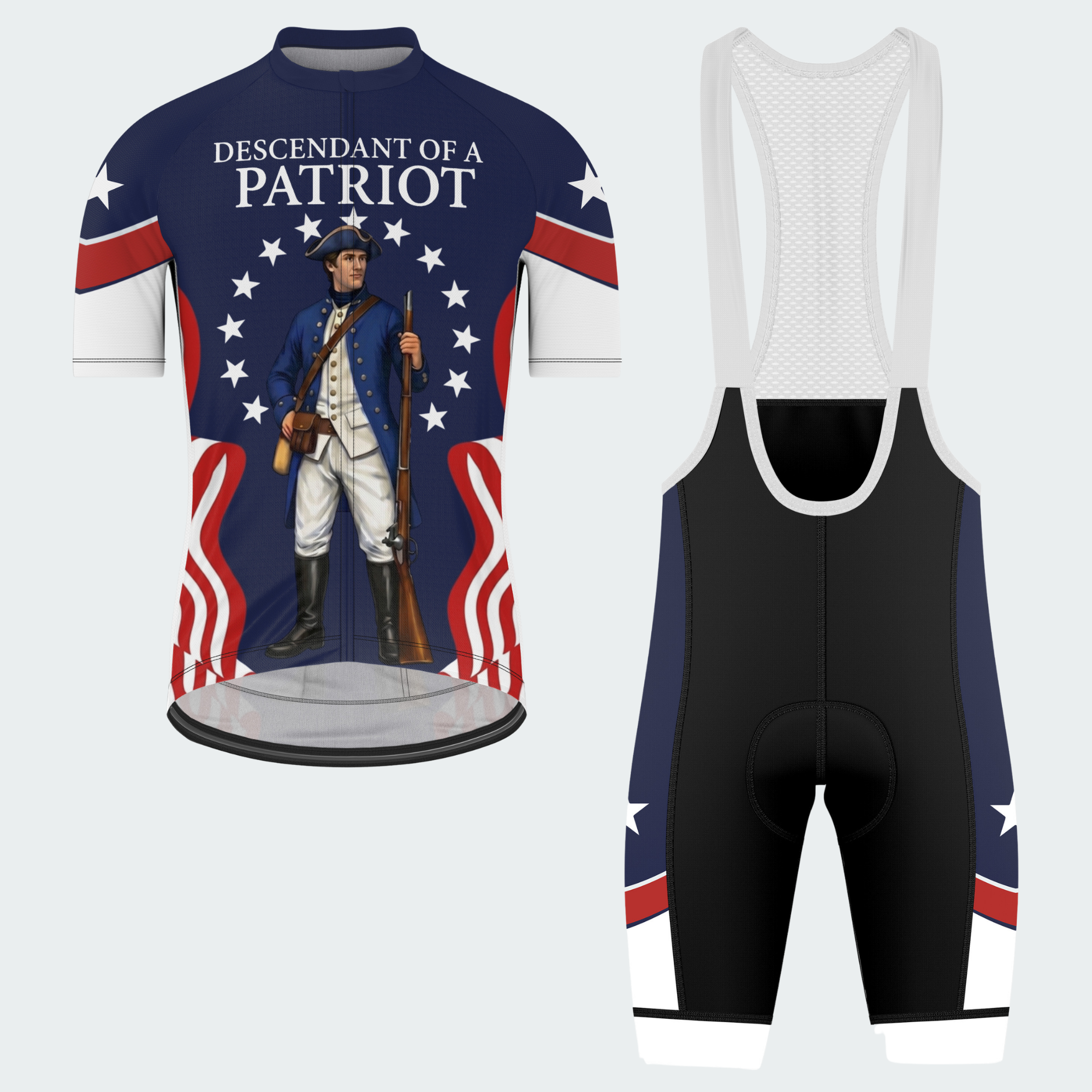 Men’s American Pride Descendant of a Patriot Custom Cycling Jersey