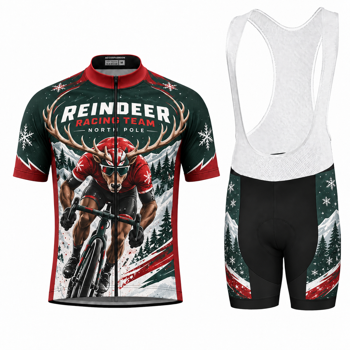 Reindeer Racing Team North Pole Christmas Cycling Jersey & Kit