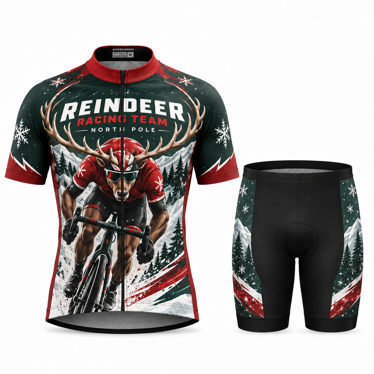 Reindeer Racing Team North Pole Christmas Cycling Jersey & Kit