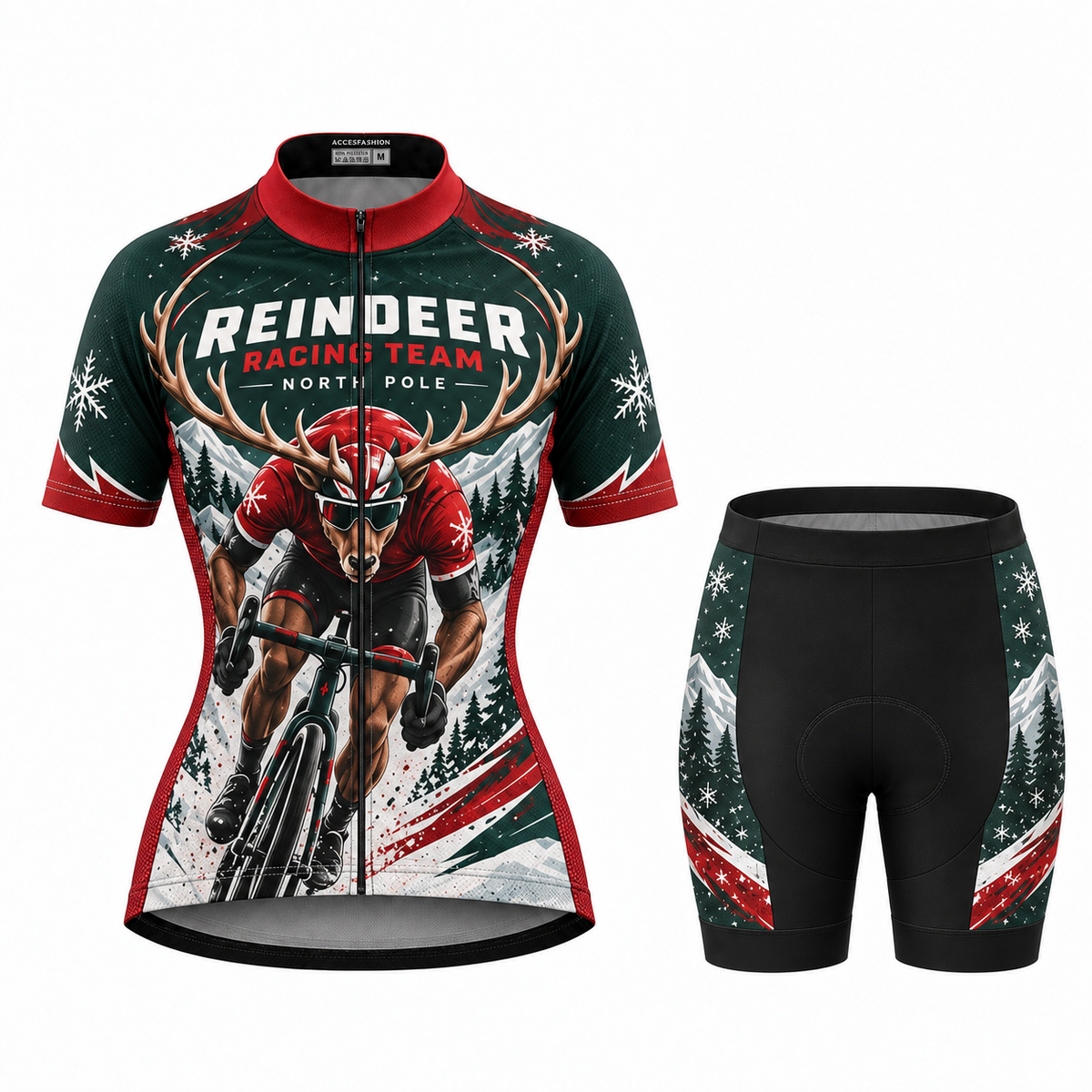 Reindeer Racing Team North Pole Christmas Cycling Jersey & Kit