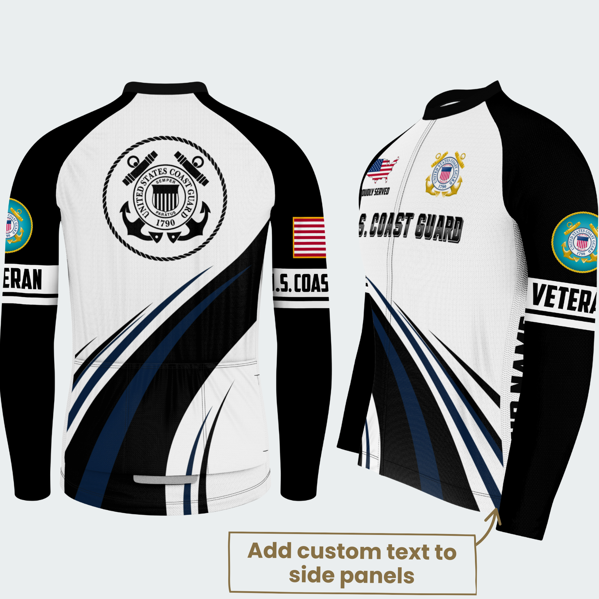 Men’s Personalized U.S. Coast Guard Proudly Served Cycling Jersey & Kit