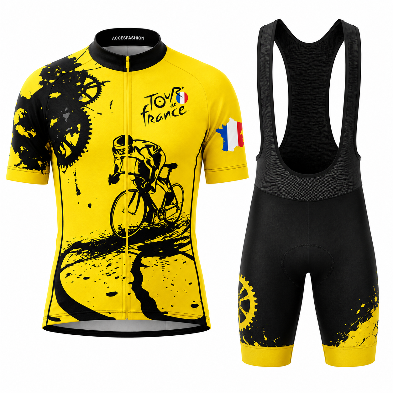 Tour De France Inspired Yellow Cycling Jersey Kit