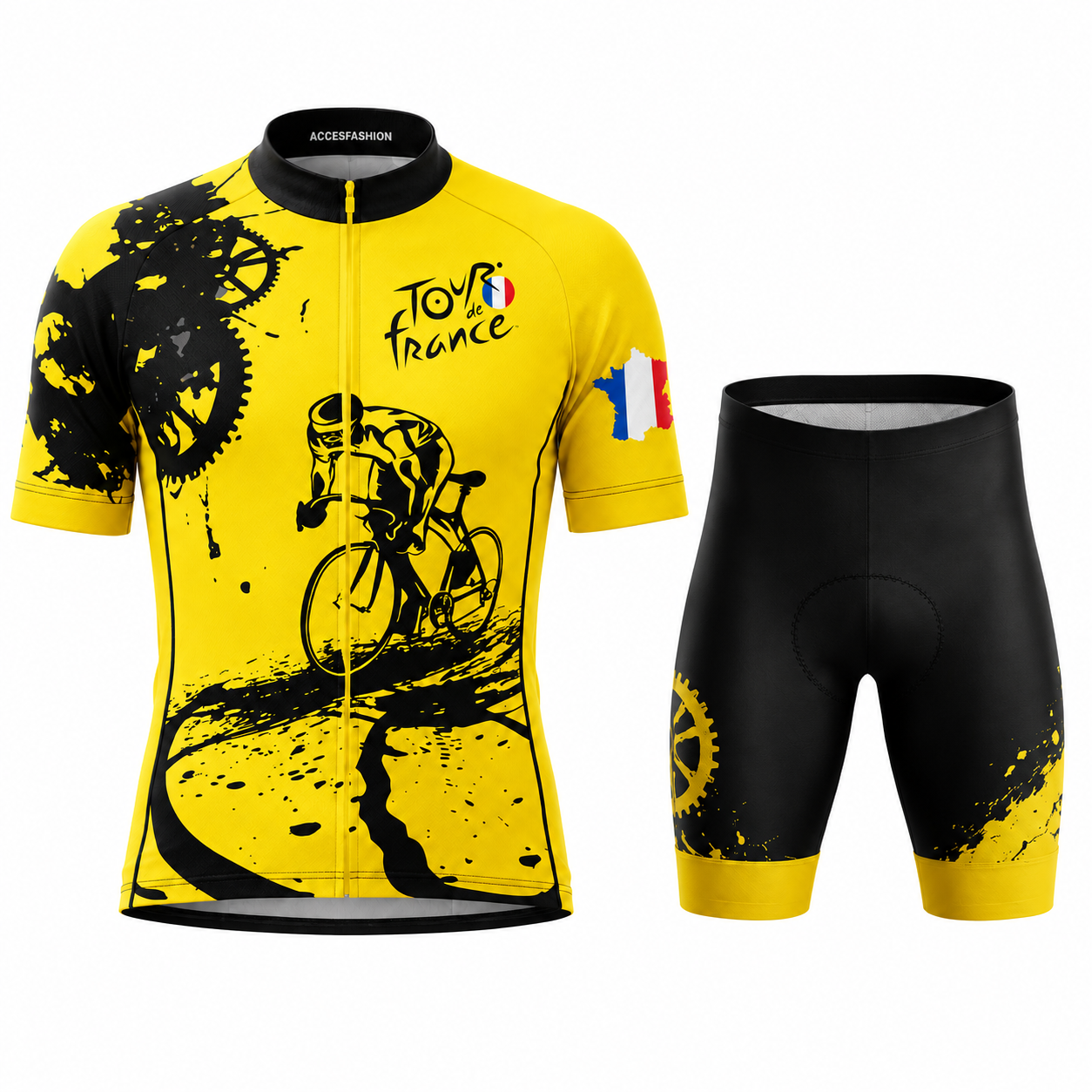 Tour De France Inspired Yellow Cycling Jersey Kit