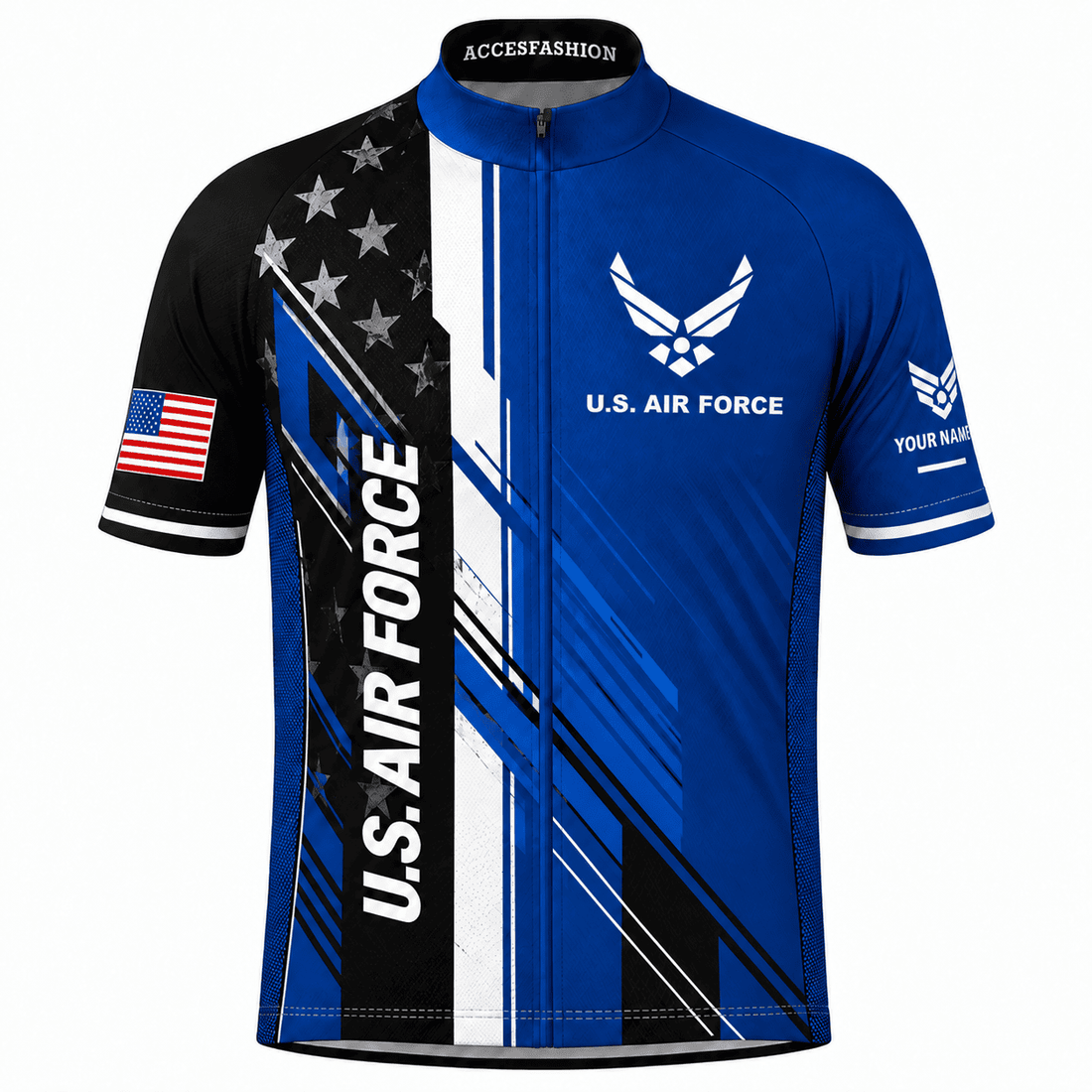 U.S. Air Force Custom Rank & Name Cycling Kit, Gift for Veteran