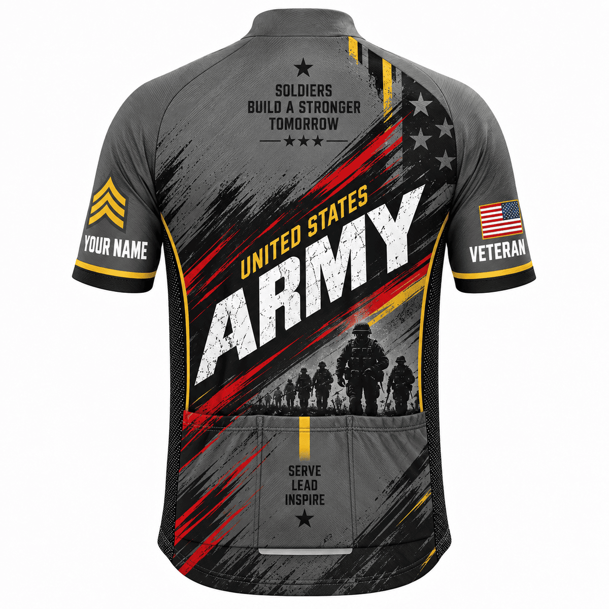 Personalized U.S. Army Veteran Cycling Kit – Custom Rank & Name