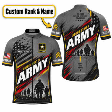 Personalized U.S. Army Veteran Cycling Kit – Custom Rank & Name