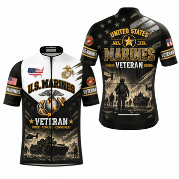 U.S. Marines Veteran Cycling Kit – Honor Courage Commitment Jersey & Shorts