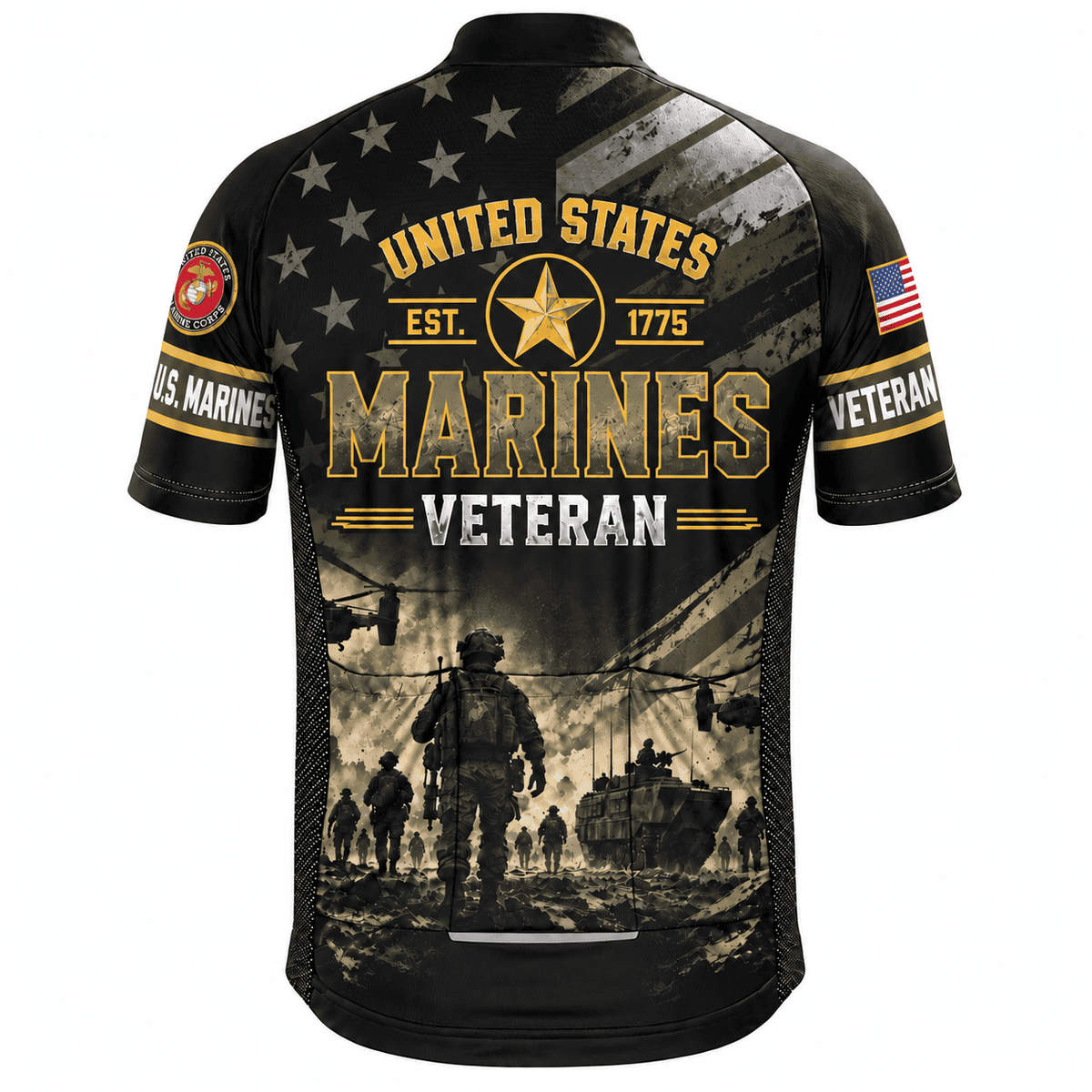 U.S. Marines Veteran Cycling Kit – Honor Courage Commitment Jersey & Shorts