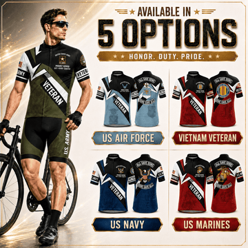 U.S. Military Veteran Cycling Jersey & Kit –  Honor Duty Pride