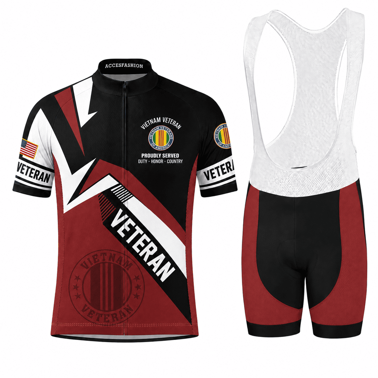 U.S. Military Veteran Cycling Jersey & Kit –  Honor Duty Pride