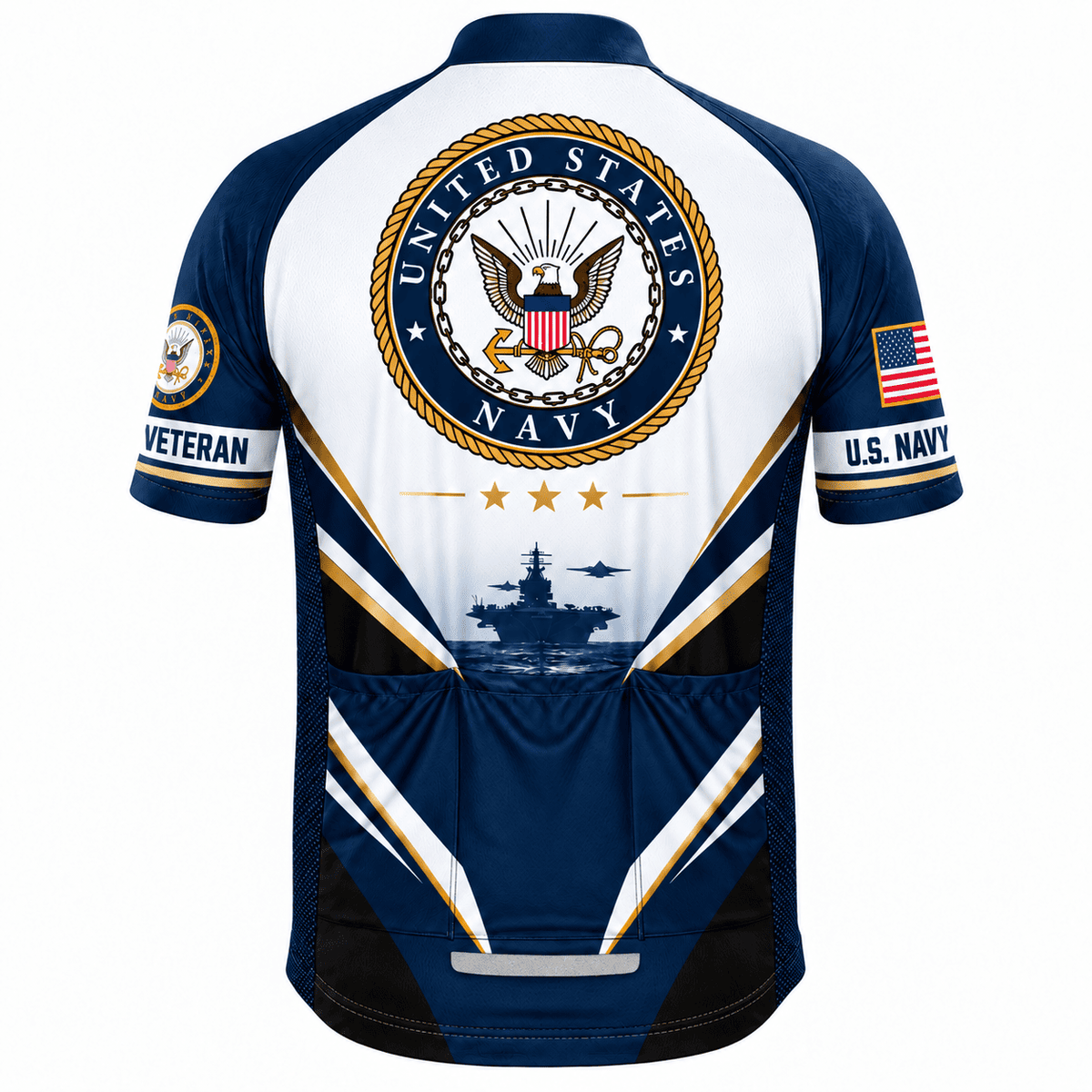 U.S. Navy Veteran Personalized Cycling Kit – Custom Name Side Panels