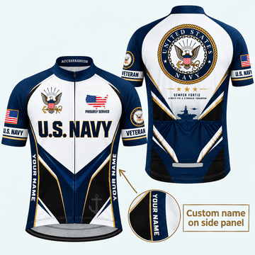 U.S. Navy Veteran Personalized Cycling Kit – Custom Name Side Panels