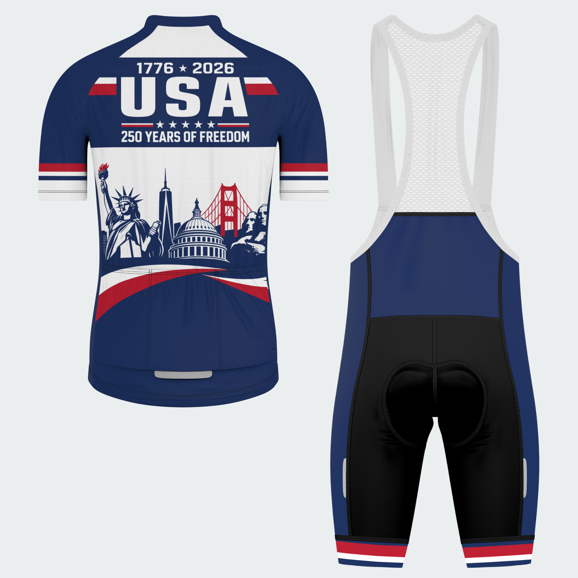 Men’s American Pride USA American Landmark Legacy 250 Regular Fit Cycling Kit