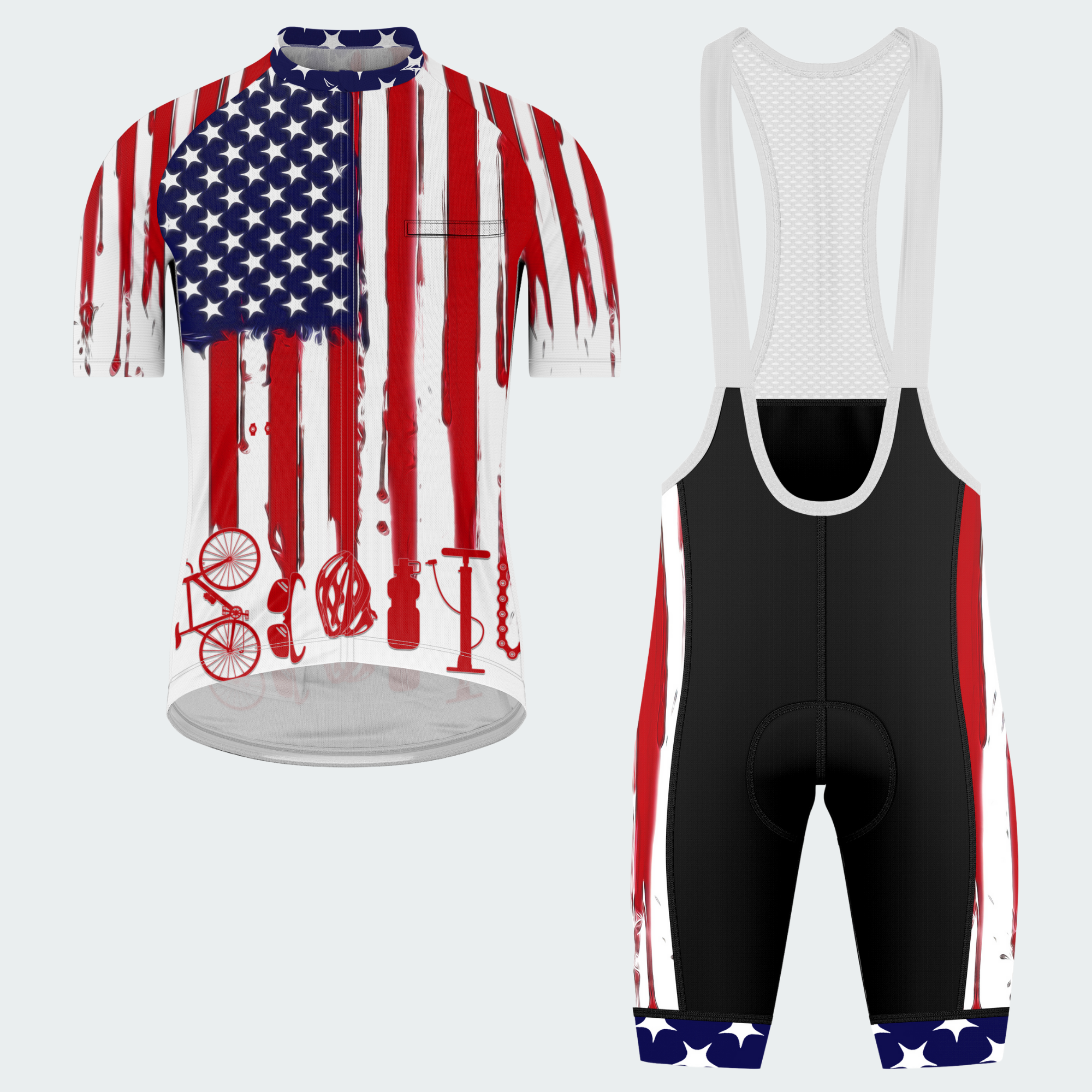 Men's American Pride Cycling American Flag Regular Fit Cycling Kit