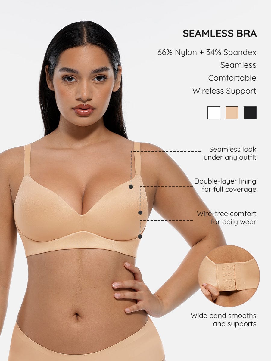 Wireless Push Up Demi Coverage Bralettes Bra
