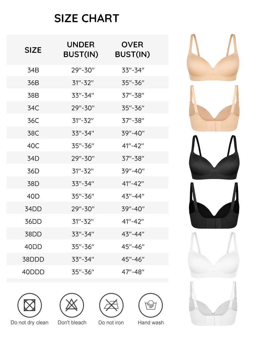Wireless Push Up Demi Coverage Bralettes Bra