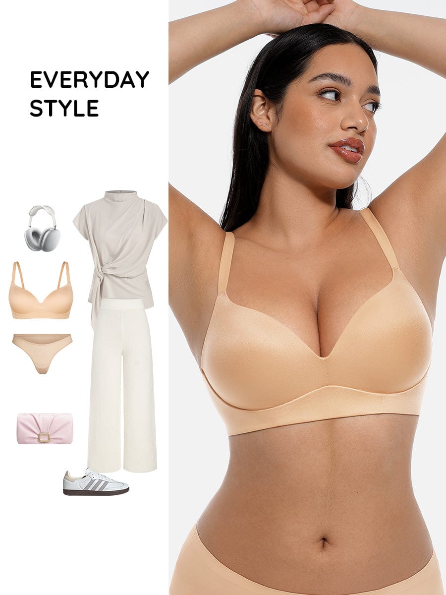 Wireless Push Up Demi Coverage Bralettes Bra