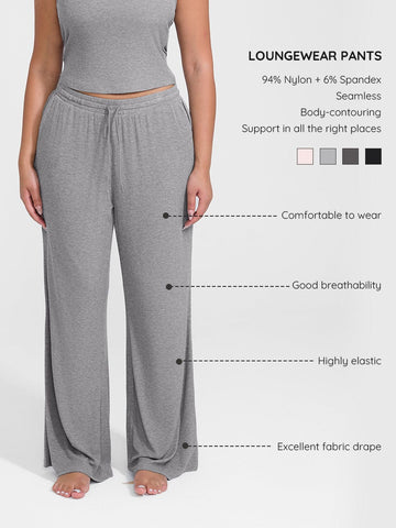 Modal Ribbed Wide Leg Lounge Pants