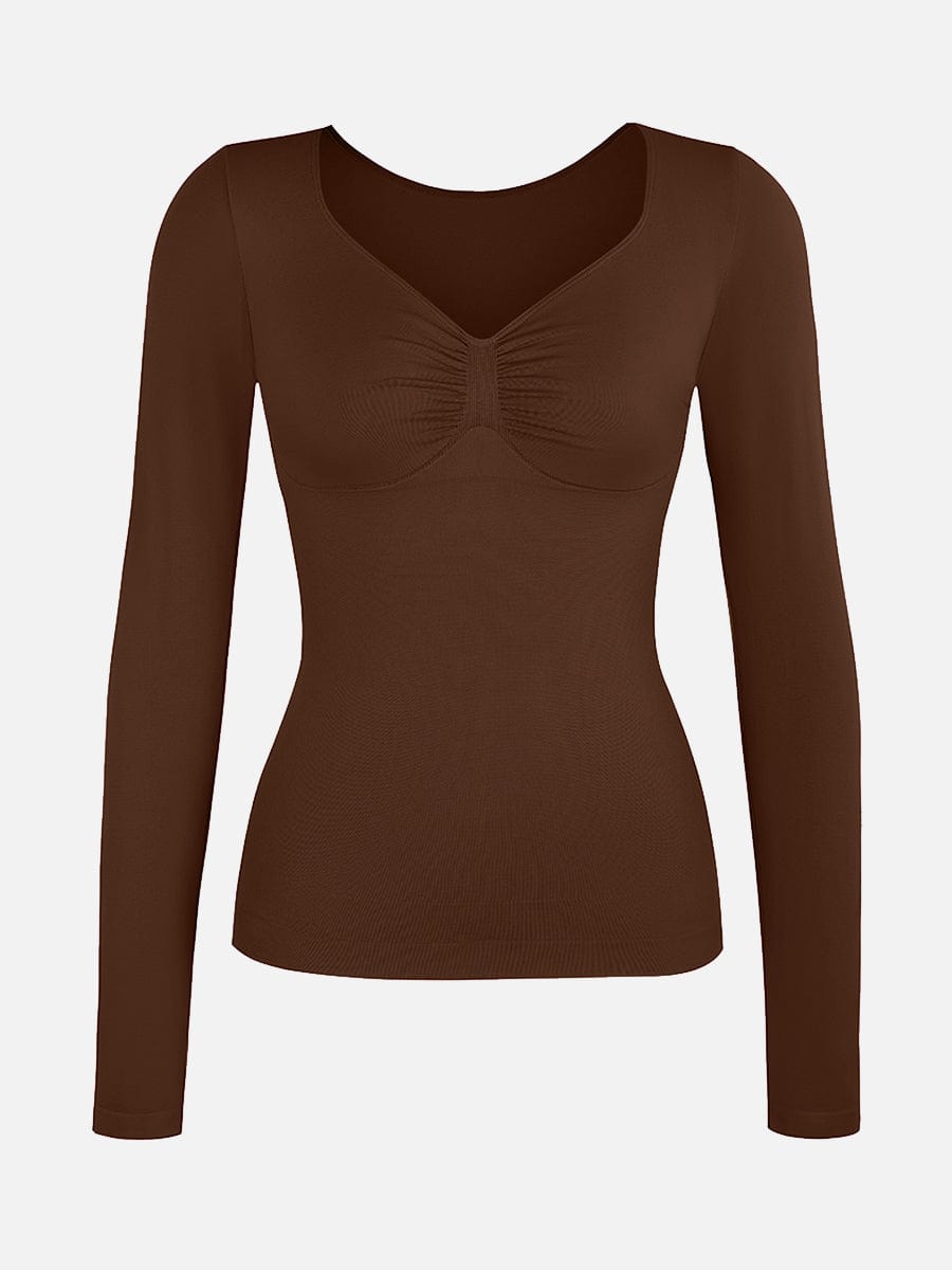 Seamless Diamond Neck Bust Support Waist and Tummy Control Shaping Top