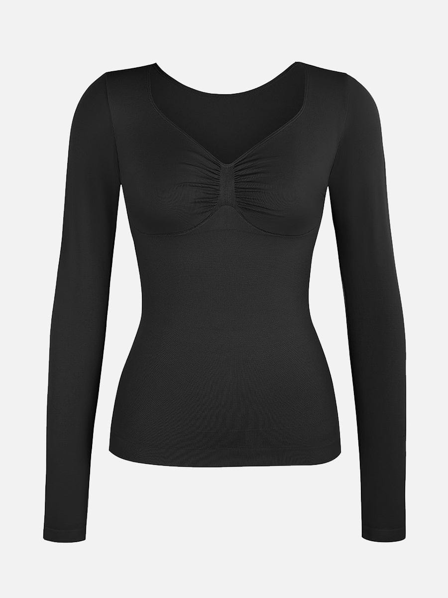 Seamless Diamond Neck Bust Support Waist and Tummy Control Shaping Top