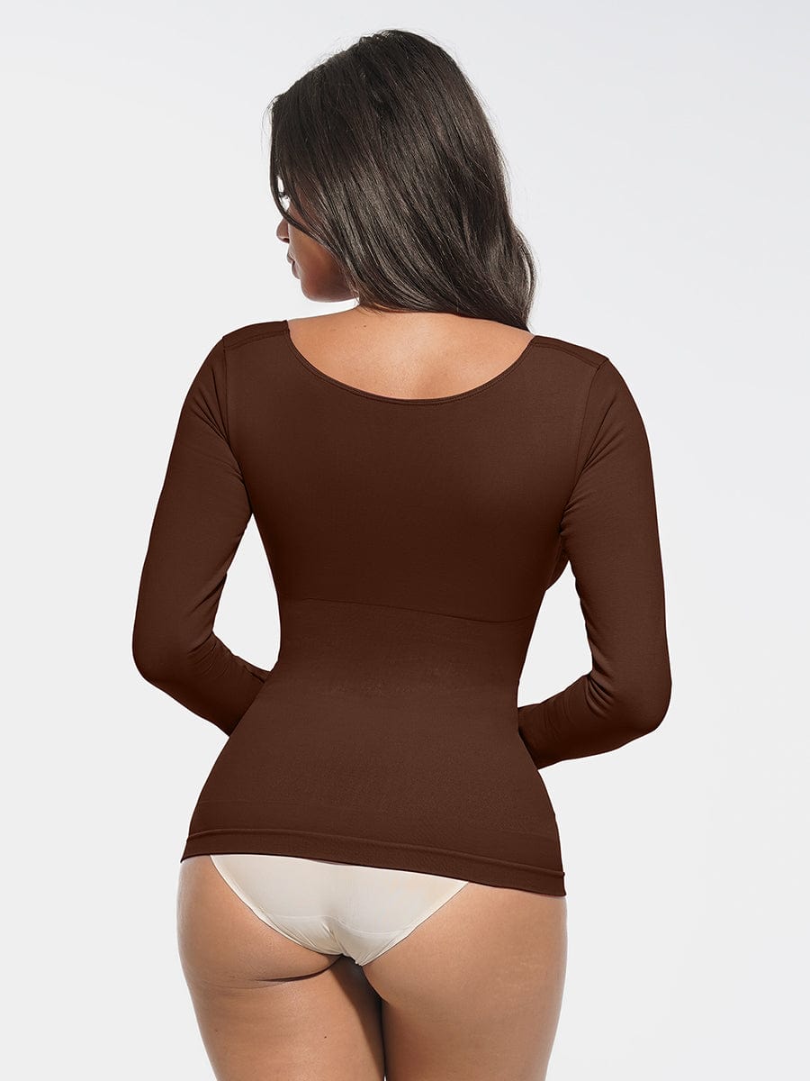 Seamless Diamond Neck Bust Support Waist and Tummy Control Shaping Top