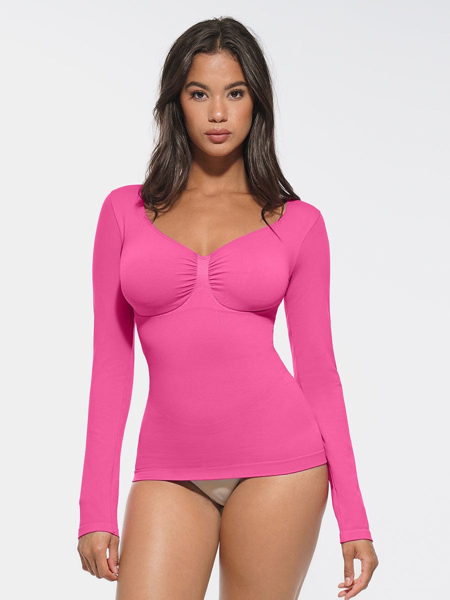 Seamless Diamond Neck Bust Support Waist and Tummy Control Shaping Top