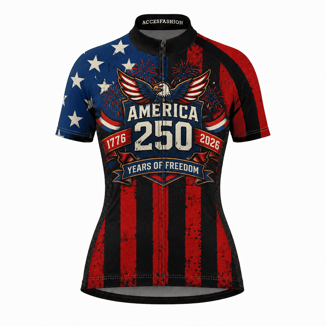 American Pride USA 250 Freedom Eagle Fireworks Regular Fit Cycling Kit