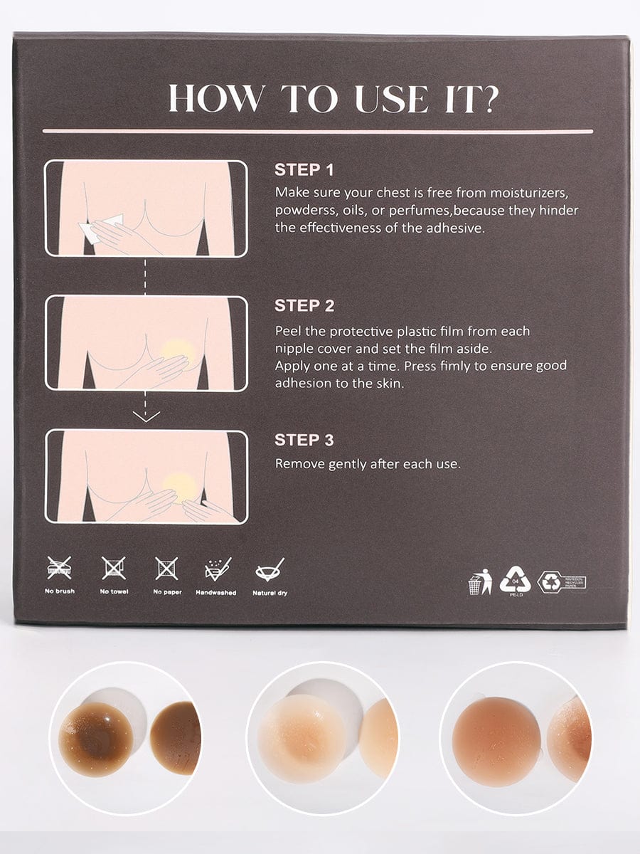 No-Show Adhesive Reusable Nipple Covers for Strapless Dress