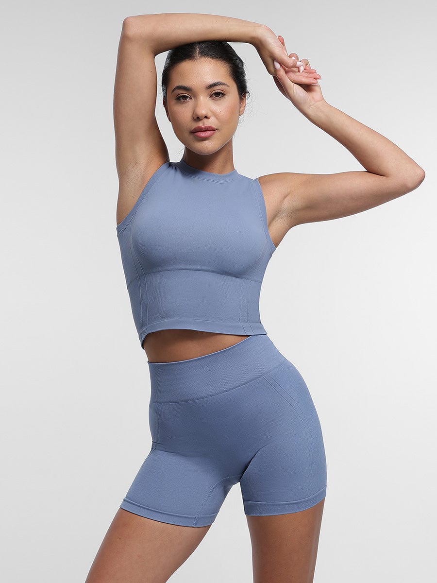 Seamless High-Waisted Peach Buttocks Shaping Yoga Shorts